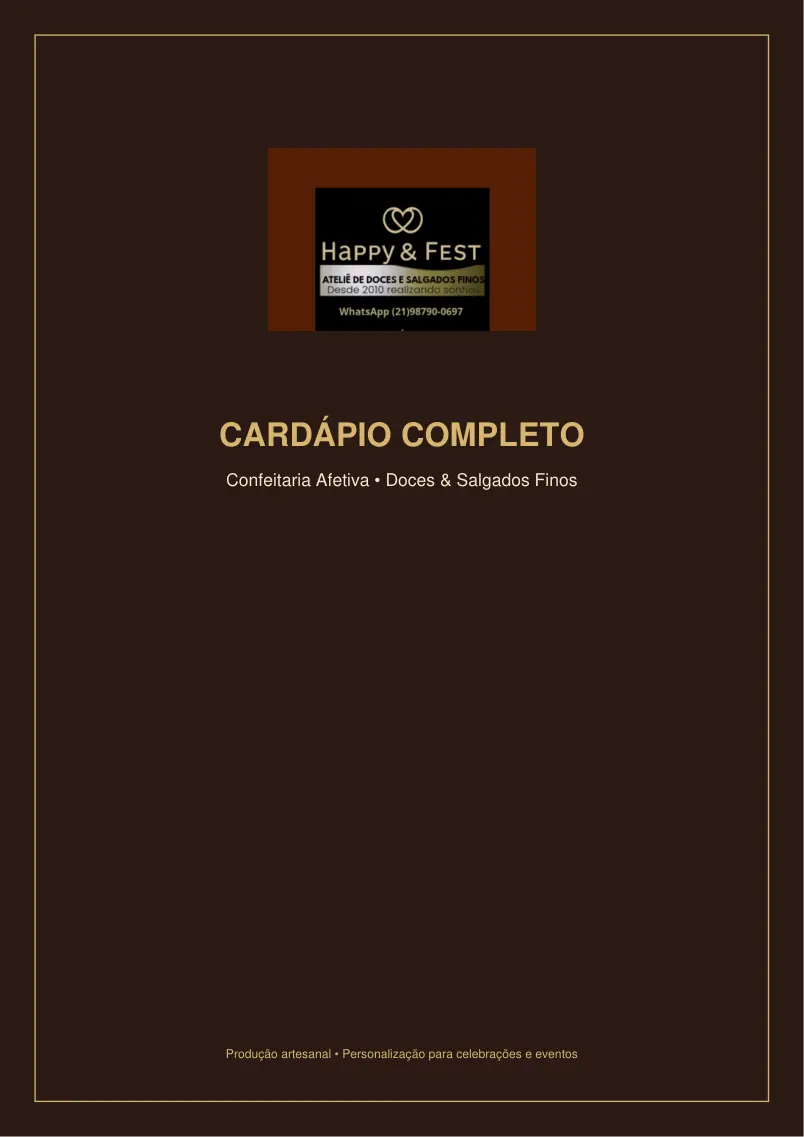 Cardápio Completo Happy & Fest